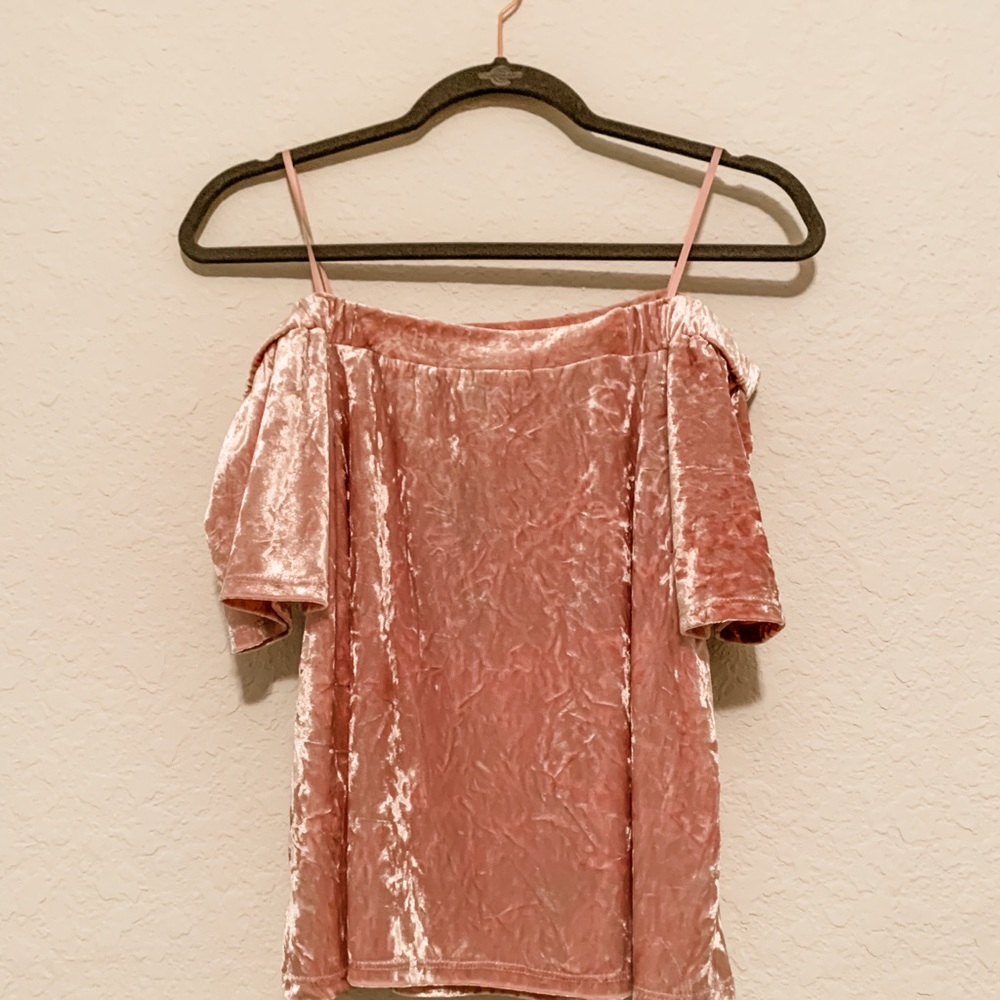 Blush Crushed Velvet Top - NWT